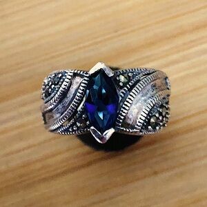 $54 Vintage Unisex Estate Ring Sterling Silver Marked 925 Size 7 & 1/2